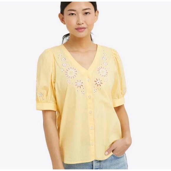 Draper James Yellow Blouse NEW - Picture 1 of 5
